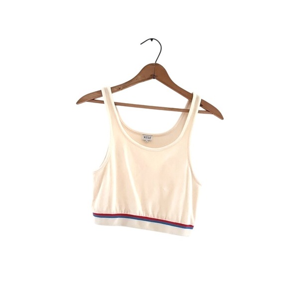 KULE Velour Stripe Top Ivory -‎ Size S - Picture 1 of 6